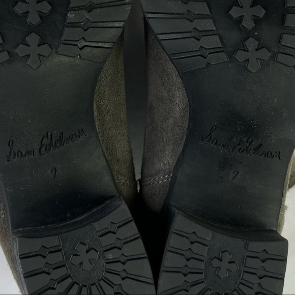 Sam Edelman Hanley Gray Suede Chunky Heel Chelsea Boot Sz 7 - Picture 9 of 9